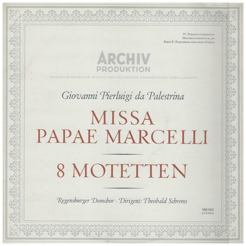 Giovanni Pierluigi da Palestrina: Missa Papae Marcelli, 8 Motetten - Archiv Produktion - 198 182