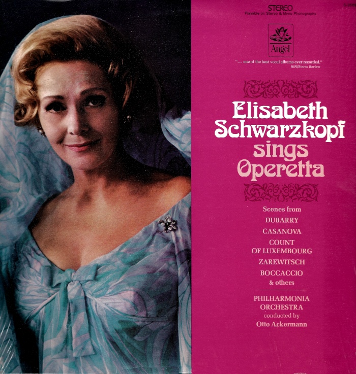 Elisabeth Schwarzkopf sings Operetta: Scenes from Dubarry, Casanova, Count of Luxembourg, Zarewitch, Boccaccio...