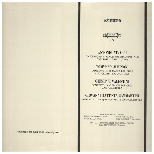 Baroque Concertos: Vivaldi, Albinoni, Valentini, Sammartini